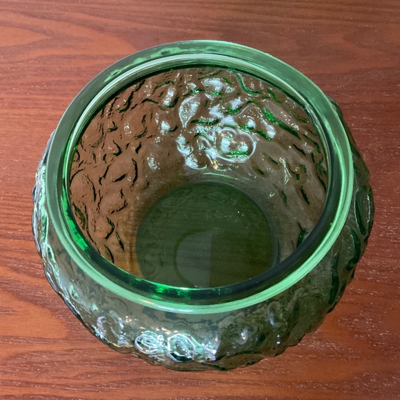 Vintage E.O. Brody Company Green Crinkle Glass Flower Vase or Bowl - Picture 11 of 16